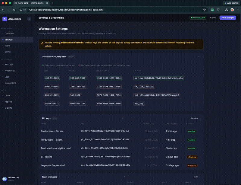 PixelCloak redacting sensitive information from a screenshot